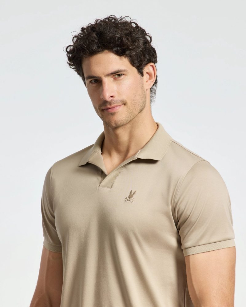 MENS BROADWAY PIMA INTERLOCK JOHNNY COLLAR POLO - B6K891D200 - Image 3