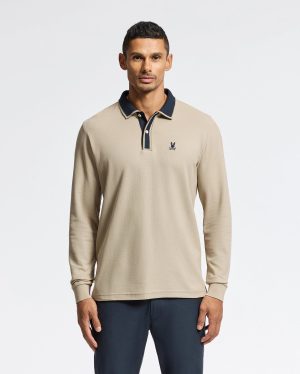 MENS KENT LONG SLEEVE PIQUE POLO - B6M935D200