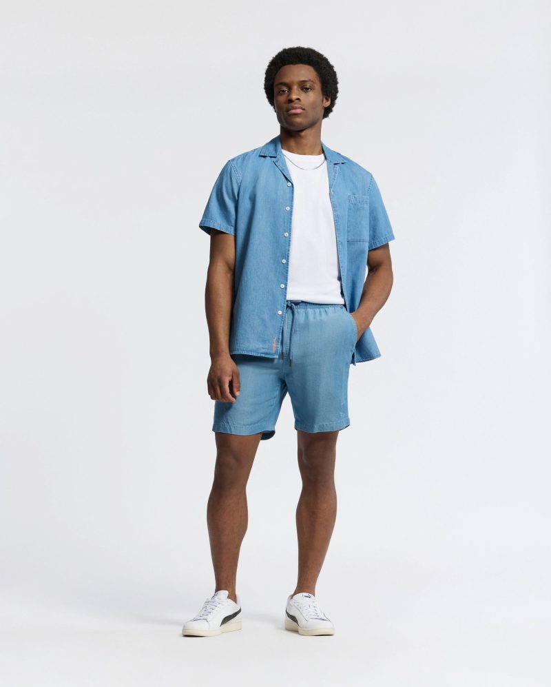 MENS KERVIN LIGHTWEIGHT DENIM WOVEN SHORT - B6R633F200 - Image 6